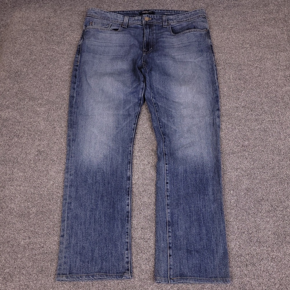 Fidelity Denim Jimmy Straight Leg Stretch Mens 40x31 Blue Medium Wash Jeans